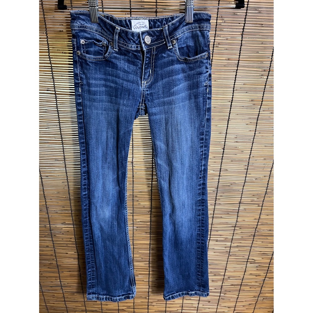 Aeropostale 00 Short Chelsea Bootcut Jeans Dark Wash Cotton Lycra Blend